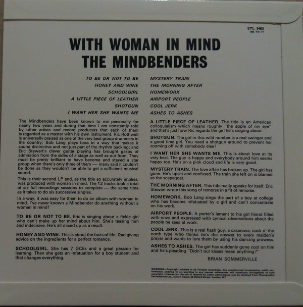 The Mindbenders - With Woman In Mind Japan SHM-CD Mini LP UICY-94018 