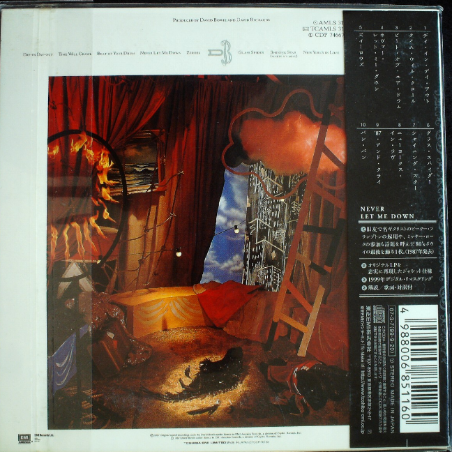 David Bowie - Never Let Me Down Japan Mini LP TOCP-70156