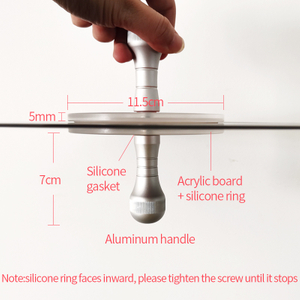 New Style LP Vinyl Record Cleaner Clamp Record Label Saver Protector Aluminum handle Waterproof Acrylic Clean Tool